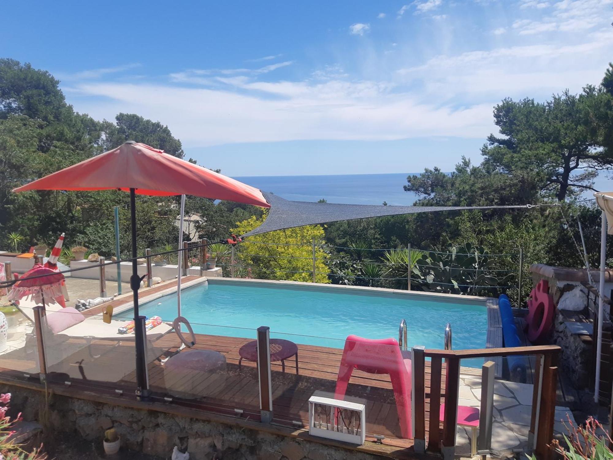 Haut De Villa Au Mont St Clair Vue Exceptionnelle Mer Et Foret Terrasses, Piscine, Petanque, Solarium Prives Sete Ngoại thất bức ảnh