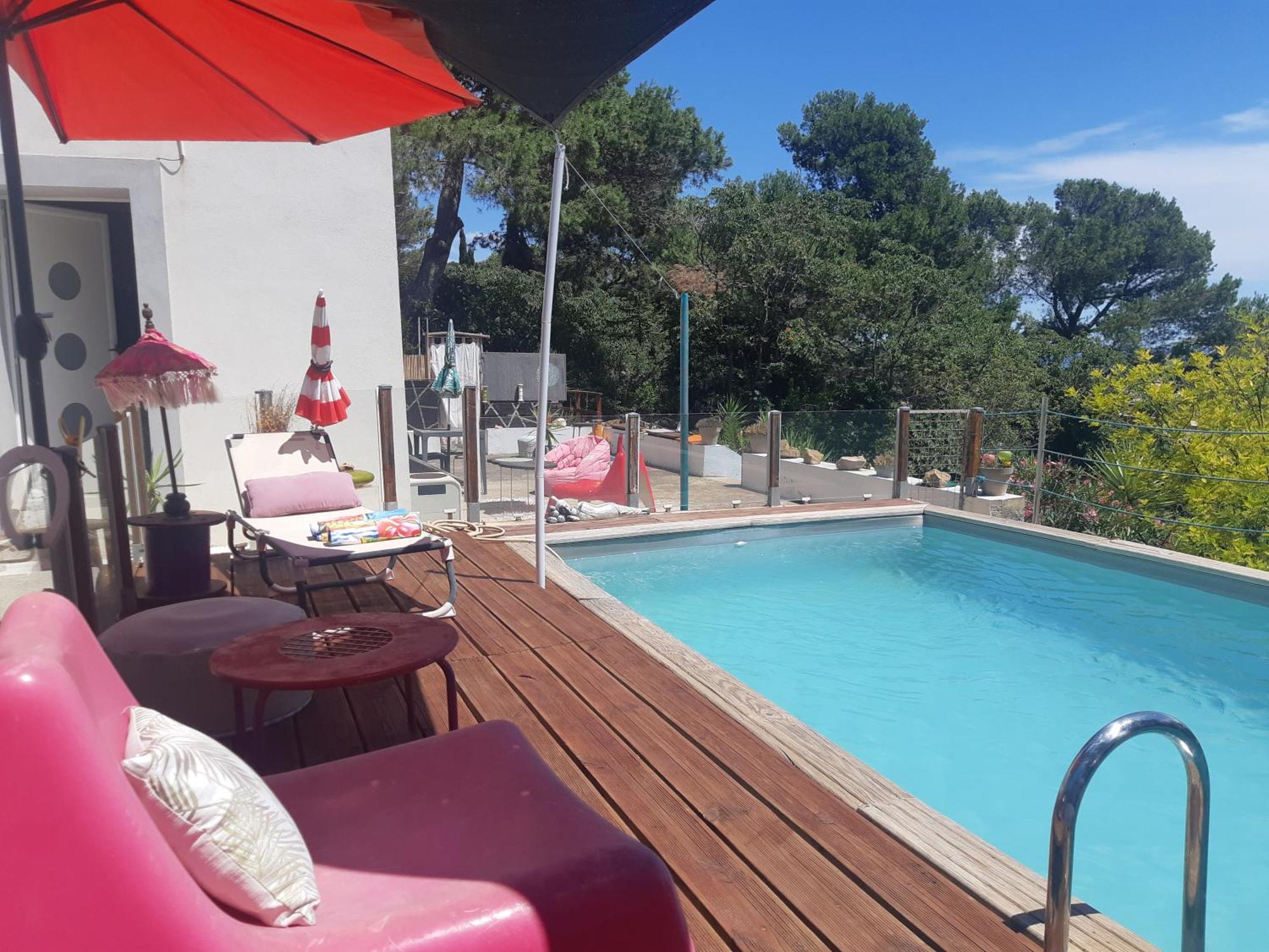 Haut De Villa Au Mont St Clair Vue Exceptionnelle Mer Et Foret Terrasses, Piscine, Petanque, Solarium Prives Sete Ngoại thất bức ảnh
